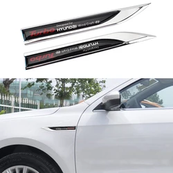 

2Pcs/Set Car Styling Universal Metal Leafage Plate Decoration Accessories For Hyundai Accent Elantra Santa Fe Sonata Azera