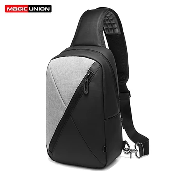 

MAGIC UNION Male Messenger Bag Fashion Chest Pack Waterproof Shoulder Bags for Male Business Travel Cross Body Small Bag