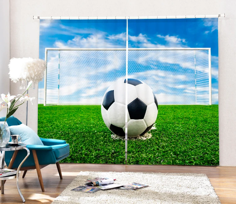 

Originality Football 3D Blackout Curtains Healthy non-pollution Digital Print Fashion Bedding room Living room Hot sale