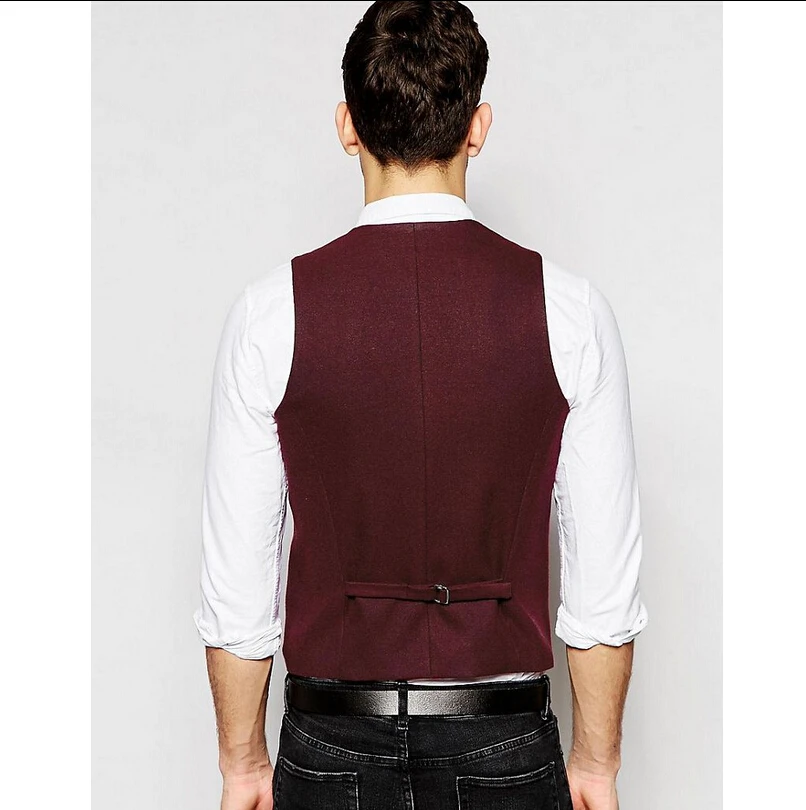Hot-Sale-Custom-Made-Modern-Fit-Suit-Separate-Vest-Slim-Waistcoat-In-Burgundy-Business-Vests-For
