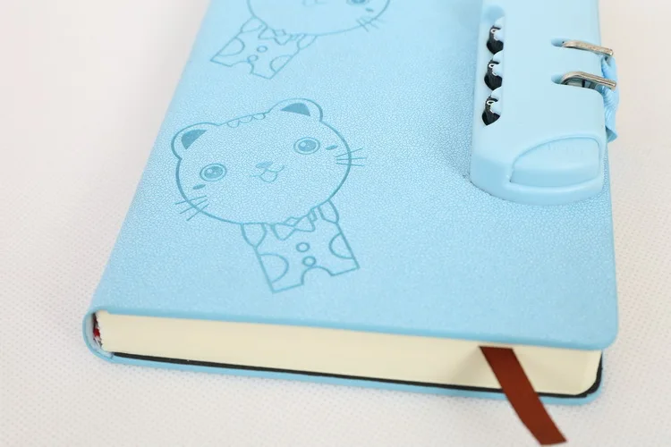 Дневник с замком filofax Kawaii порядок дня Блокировка журнал личный nootbook dokibook notebooks cuaderno papelaria criativa ежедневник - Цвет: Синий