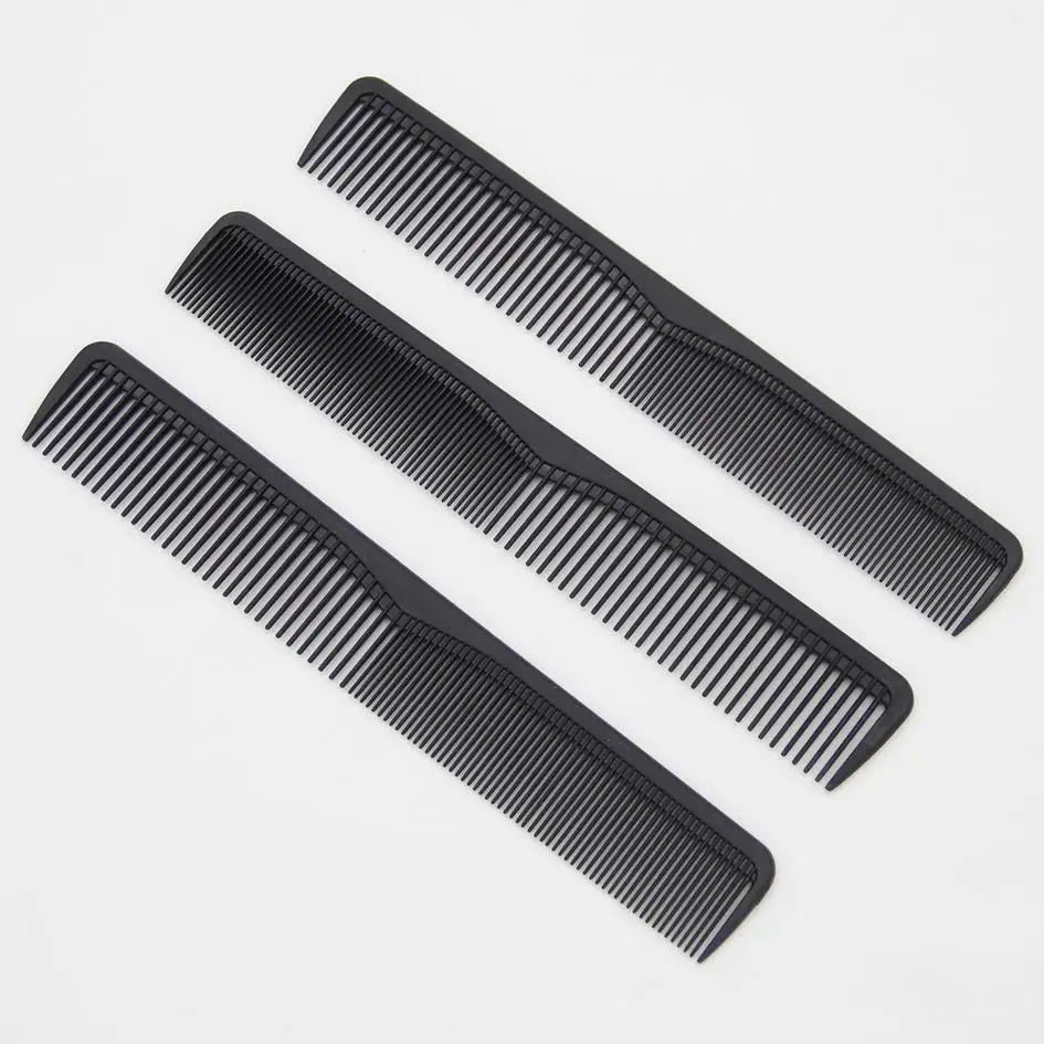 dual purpose black plastic hair comb high quality, fine tooth comb Flat