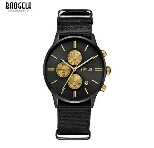 

BAOGELA Men Watches Chronograph Fashion Canvas strap Military Watch For Male casual Quartz Wristwatches Relogio Masculino 1611-3