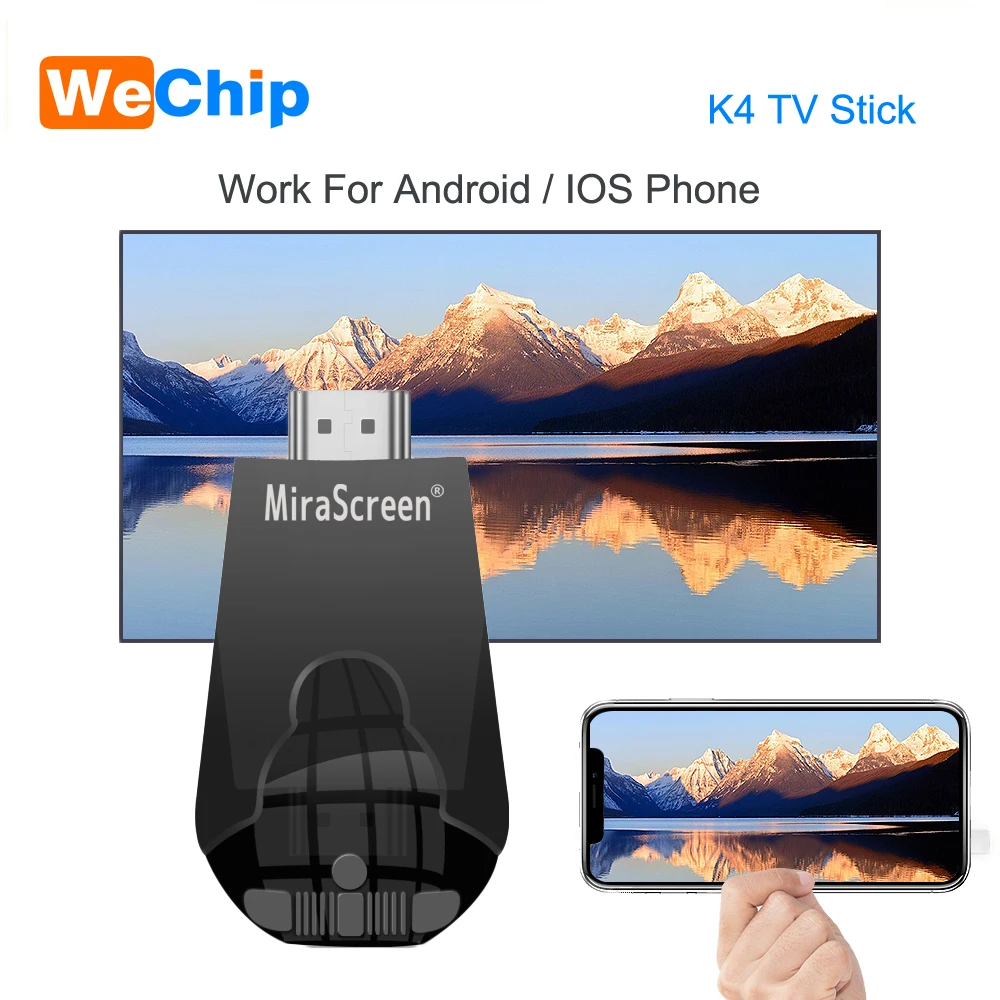 Mirascreen K4 ТВ Stick 2.4g беспроводное устройство Wi-Fi Дисплей ключ Поддержка 1080P HD Miracast Airplay для Android IOS смартфон Настольный ПК