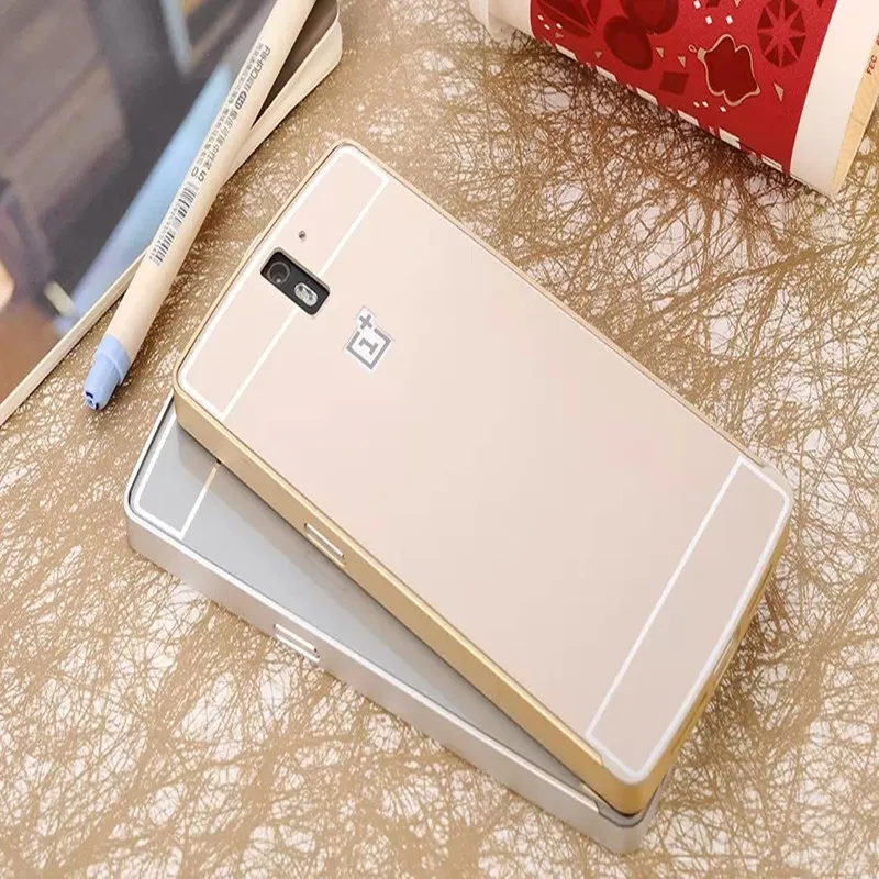 

Etui Oneplus One Case Oneplus Two Luxury Metal Aluminum Frame + PC Back Cover Phone Shell Cases Fundas Oneplus 1+ Coque Capinha