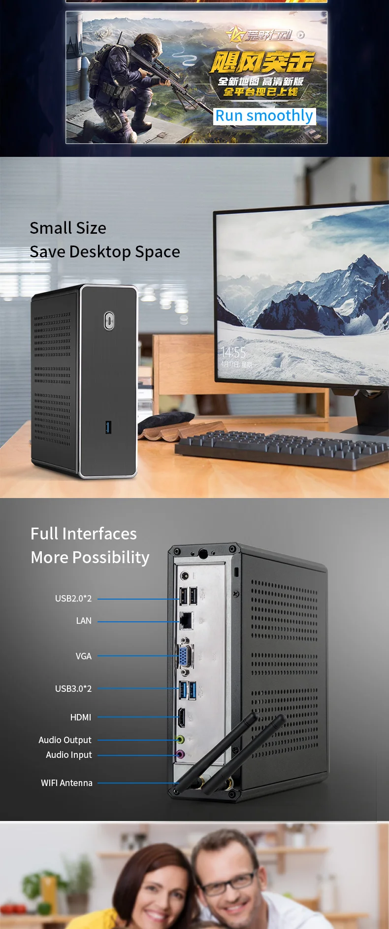 Realan Intel Core i5 6200U i7 6500U Celeron 3865 Mini PC Windows 10 Barebone компьютер DDR3L Бесплатная доставка