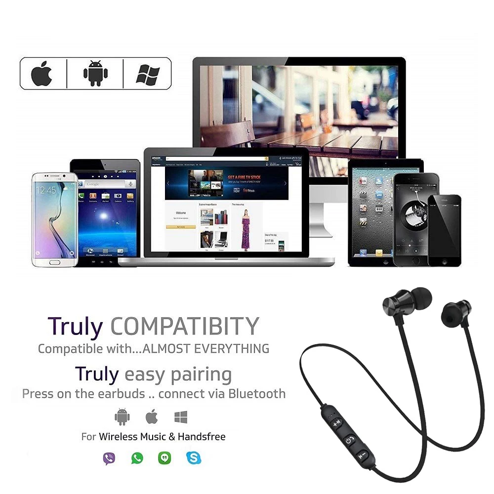Magnetic Wireless Bluetooth Earphone Stereo Sports Waterproof Earbuds Wireless in-ear Headset with Mic For IPhone 7 Samsung Magnetic Wireless Bluetooth Earphone Stereo Sports Waterproof Earbuds Wireless in-ear Headset with Mic For IPhone 7 Samsung