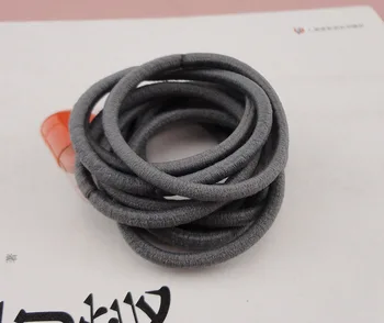 

50PCS 4mm Gray Elastic Ponytail Holders Hair Bandswith gluing connection,Grey Elastic Hair Ties,circle length 16.0cm