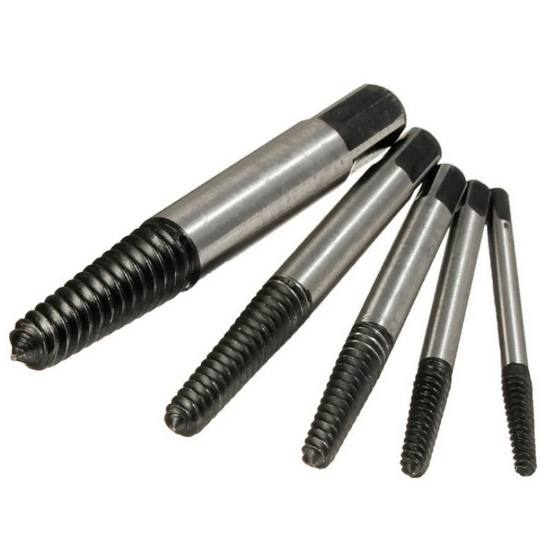 5Pcs/Set Screw Extractor 3-18mm Broken Bolt Remover For Power Tools Drill Guide Bits Set