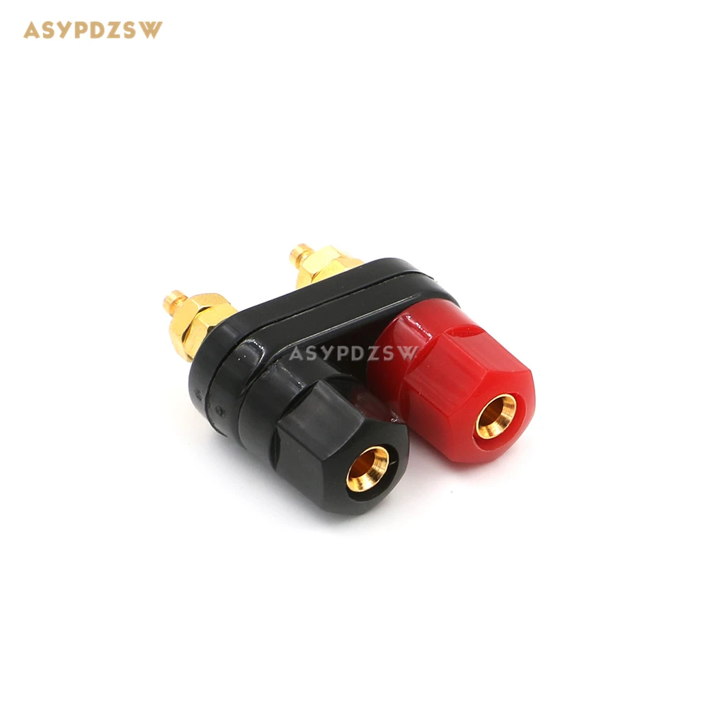 

4 PCS Red and black gold-plated pure copper double output terminal banana socket 4mm Stud Terminal