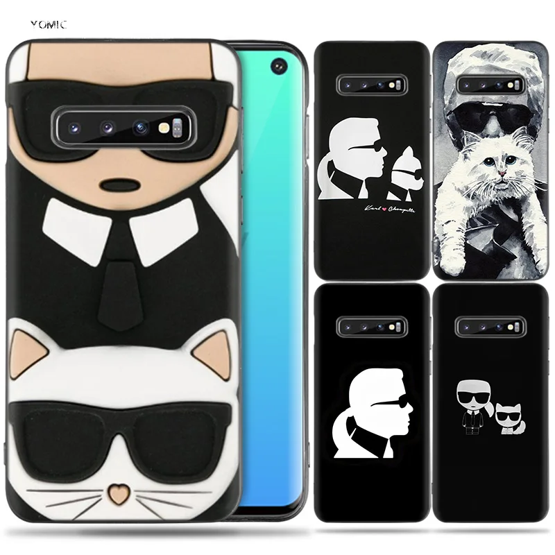 

Silicone Case Coque for Samsung Galaxy S8 S9 S10 Lite Plus S10e 5G S7 Edge S8+ S9+ S10+ Note 8 9 Karl Lagerfeld