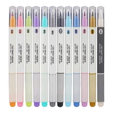 12 цветов металлическая цветная ручка для каллиграфического письма карандаш для рисования каллиграфии мягкая ручка материал Канцтовары Школьные принадлежности