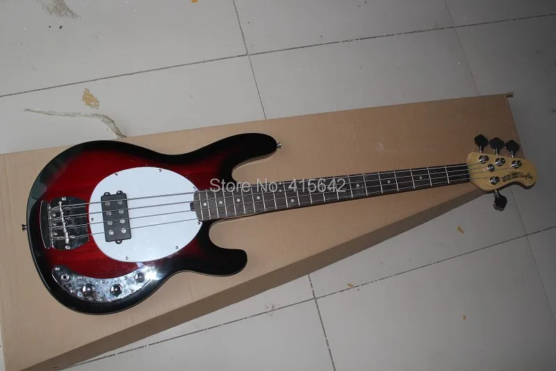 3.Top qulity New style 4 strings Natural wood RED OIP electric bass