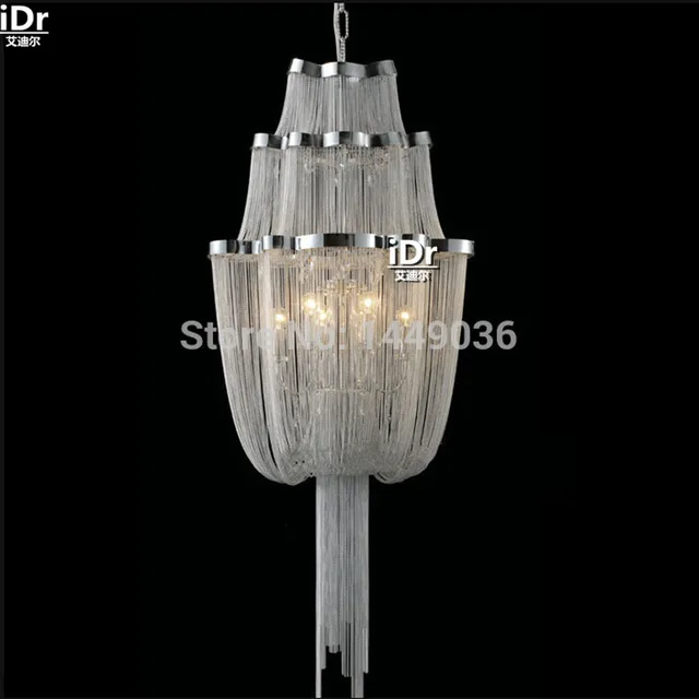 $US $662.00 iDr Stream sling Chandeliers light rain after Italian luxury modern aluminum chain tassel chain double staircase lights