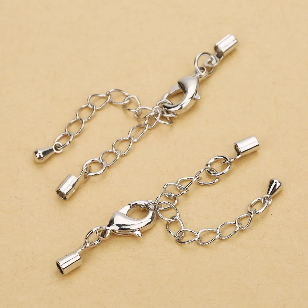 

LOULEUR Copper Leather Cord Bracelet Necklace Lobster Clasps Hooks Dia 2mm Connectors For Jewelry Makings