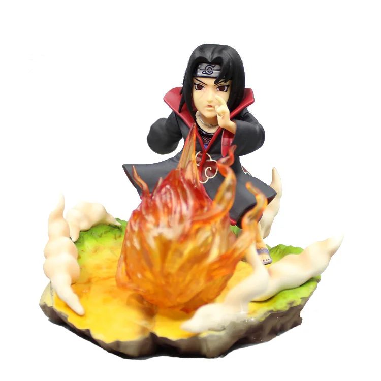 

Anime 13CM Naruto Shippuden GK Uchiha Itachi Flame Ball PVC action figure collectible model toys for children gift