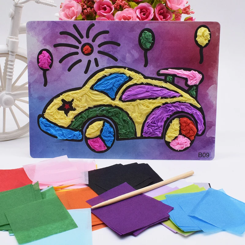 

Felt Paper Diy Car Crafts Toys For Children Handicraft Material Kids Kindergarten Handwork Funny Arts And Craft Girl Boy Gift