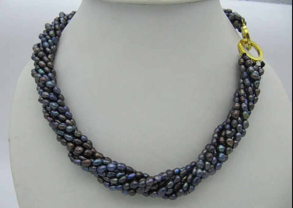 

wholesale natural 12 share Beautifu Black Tahitian pearl necklace 18" a(5.18)
