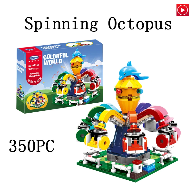 

Legoed City 01108 Funny 343Pcs Colorful World Spinning Octopus Set Building Blocks Bricks Educational Toys Model Kit As Boy Gif