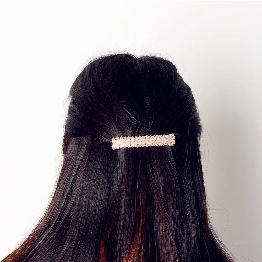 7 Colors Glitter Crystal Hairpins Headwear for Women Girls Bling Rhinestone Hair Clips Pins Barrette Styling Tools Accessories