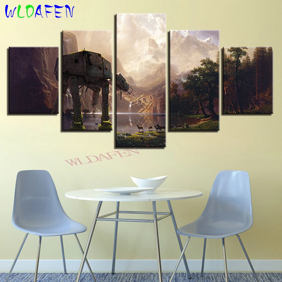 Холст фотографии современные стены Книги по искусству гравюры Home Decor 5 шт. Star Wars