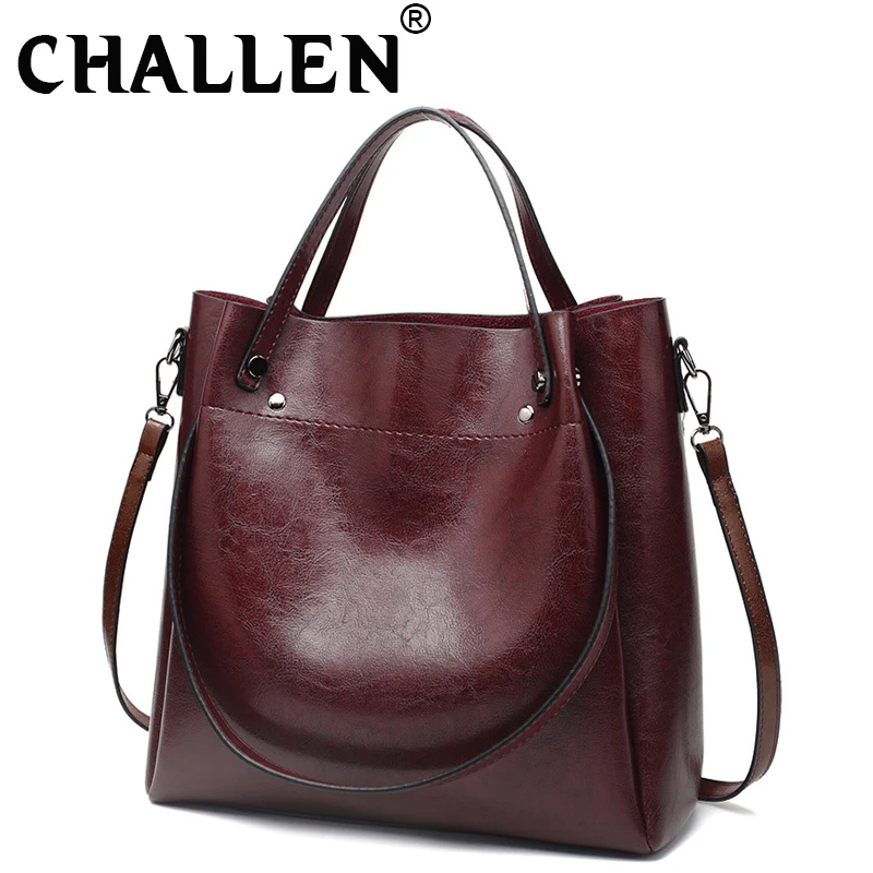 

Luxury Fashion handbag shoulder quality Leather PU Shopping bag Ladies Simple bucket bag large capacity Messenger bag B44-19