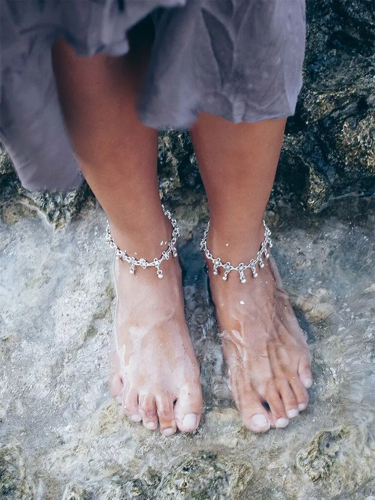 Anklets 2017 Silver Color Bohemian Metal Tassel Anklet Luxury Hollow Flowers Ankle Bracelet For Women Jewelry Summer Style - Image 3