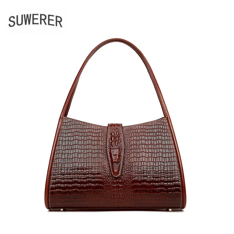 

Women bag luxury brand 2019 new woemn genuine leather bag Fashion luxury Crocodile pattern embossed women leather shoulder bag