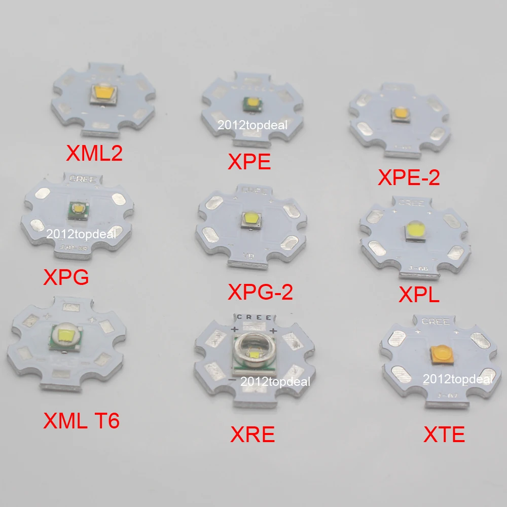 

1pcs CREE XPG2 XML2 XM-L T6 XBD XM-L2 / XP-E R3 / XR-E Q5 / XP-G2 R5 / XT-E R5 LED Flashlight light Bulb Chip With 20mm Base