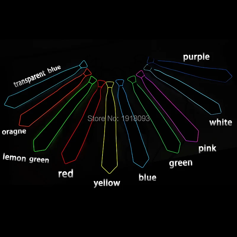 Высокое качество 10 Цвет доступны световой EL галстук Светодиодные ленты галстук неоновые галстук загораются по Батарея Для мужчин свадебный подарок