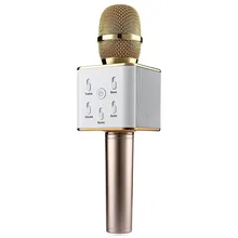 Free shoping Q7 Mini Karaoke Player Wireless Condenser Microphone with Mic Speaker KTV Singing Record for Smart Phones Computer