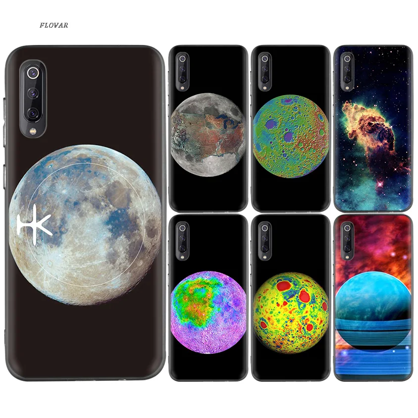 

Moon Space Map Case For Xiaomi 9 8 A2 lite A1 Play Xiomi Redmi Note 7 6 5 Pro 4X 4 5 Plus Case Black Soft TPU Cover