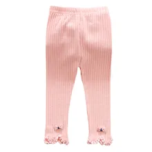 Одежда для новорожденных девочек в полоску узкие штаны с принтом в виде бантиков приятные вязаные Стрейчевые теплые леггинсы для мальчиков и девочек модные розовые леггинсы для новорожденных, meisjes kleding# g11