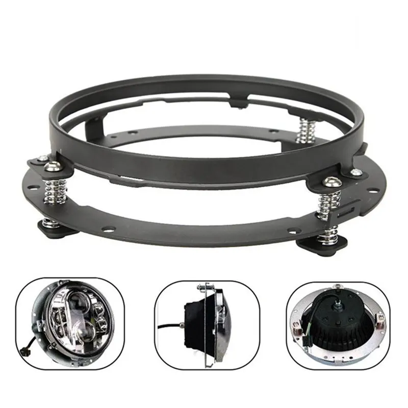 

Motorcycle 7" Inch Round Pedestal Clamp For Harley FLD Touring Softail Model Accessories LED Single Headlight Ring Mount Bracket