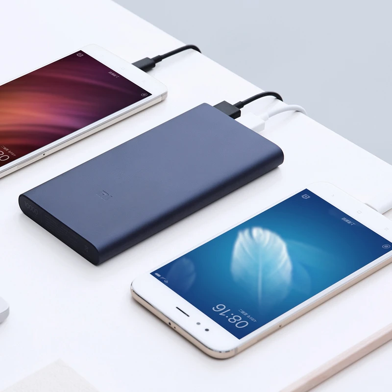 Оригинальный внешний аккумулятор Xiaomi 10000 мАч 2 Quick Charge Powerbank Dual USB портативный