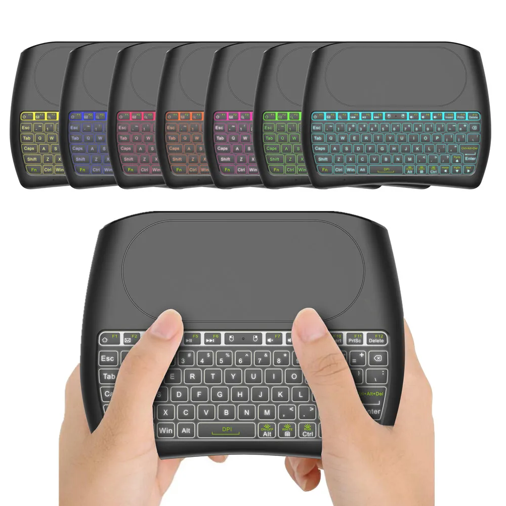 Оригинальная подсветка D8 S мини клавиатура 2,4 ГГц Беспроводная воздушная Мышь тачпад контроллер для Android tv BOX PK I8