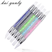 kai yunly 1PC Professional Pencil Strass Head Nail Art Brush Nail Silicone Brushes With Acrylic Strap Sep 30