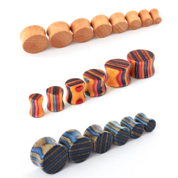 

2pcs Wood Plugs and Tunnels Ear Expander Plug Natural Wooden Gauges Ear Plugs Tunnels 20mm Flesh Tunnels Body Jewelry Piercings