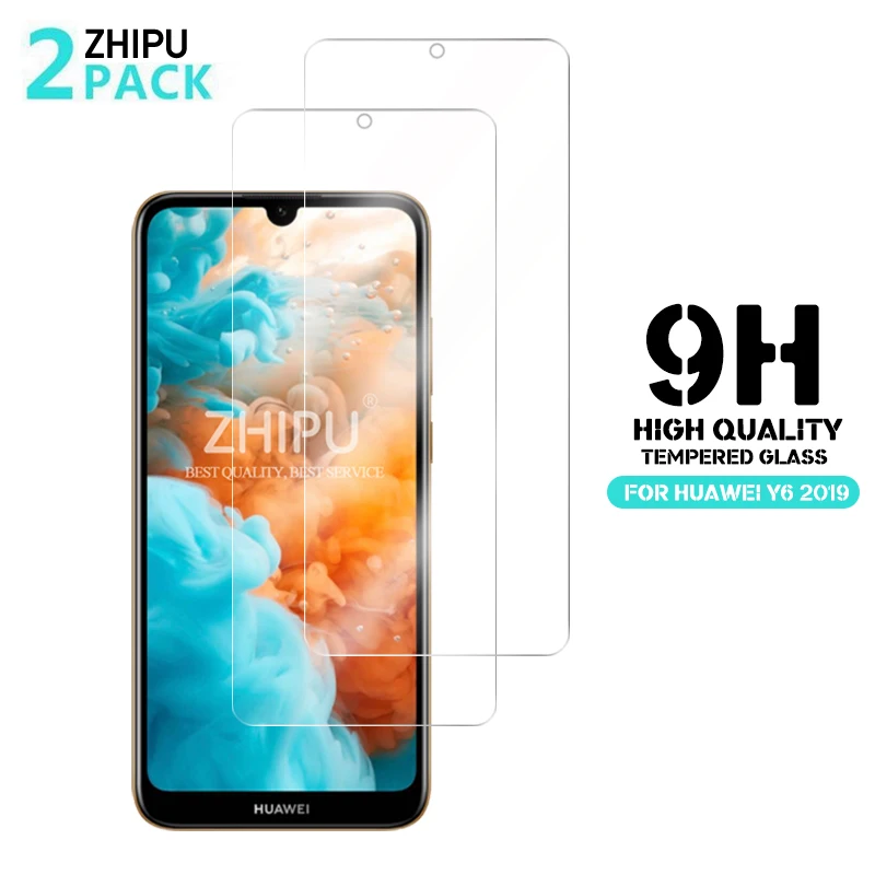 2 шт закаленное стекло для huawei Y6 2019 Защитное экрана 2.5D 9 H MRD-LX1 MRD-LX1F | Мобильные