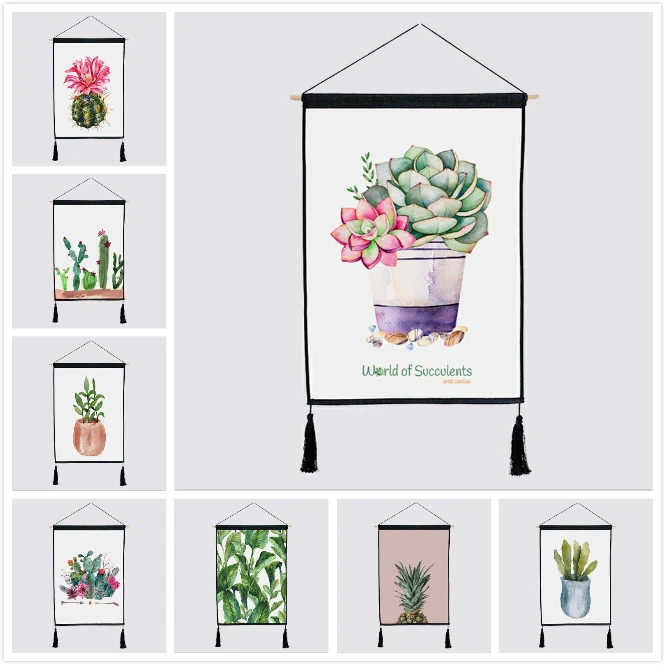 

Cactus Watercolor Hanging Wall Tapestries Mandala Bohemian Tapestry Landscape Wallpaper Wall Art Ammeter Box Cloth Home Decor