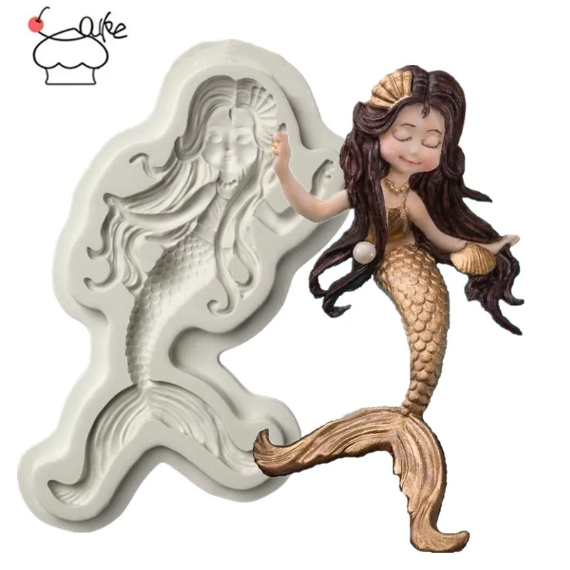 

Aouke starfish seahorse crab clownfish mermaid fondant mold chocolate tool soft clay Mold