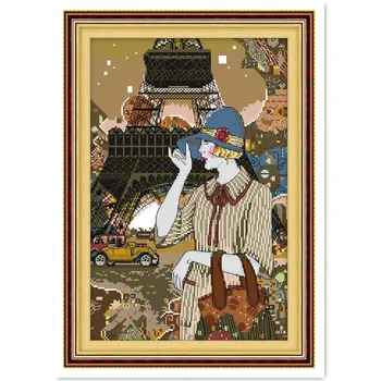 

Christmas Old Man And The Hors Chinese Counted Cross Stitch Patterns Kit 11CT Printed On Canvas Painting cross stitch patterns