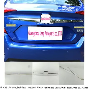 

Top Car styling Rear License Plate Door upper Tailgate Plate Trim Lamp hoods 1pcs For Honda Civic 10th Sedan 2016 2017 2018 2019