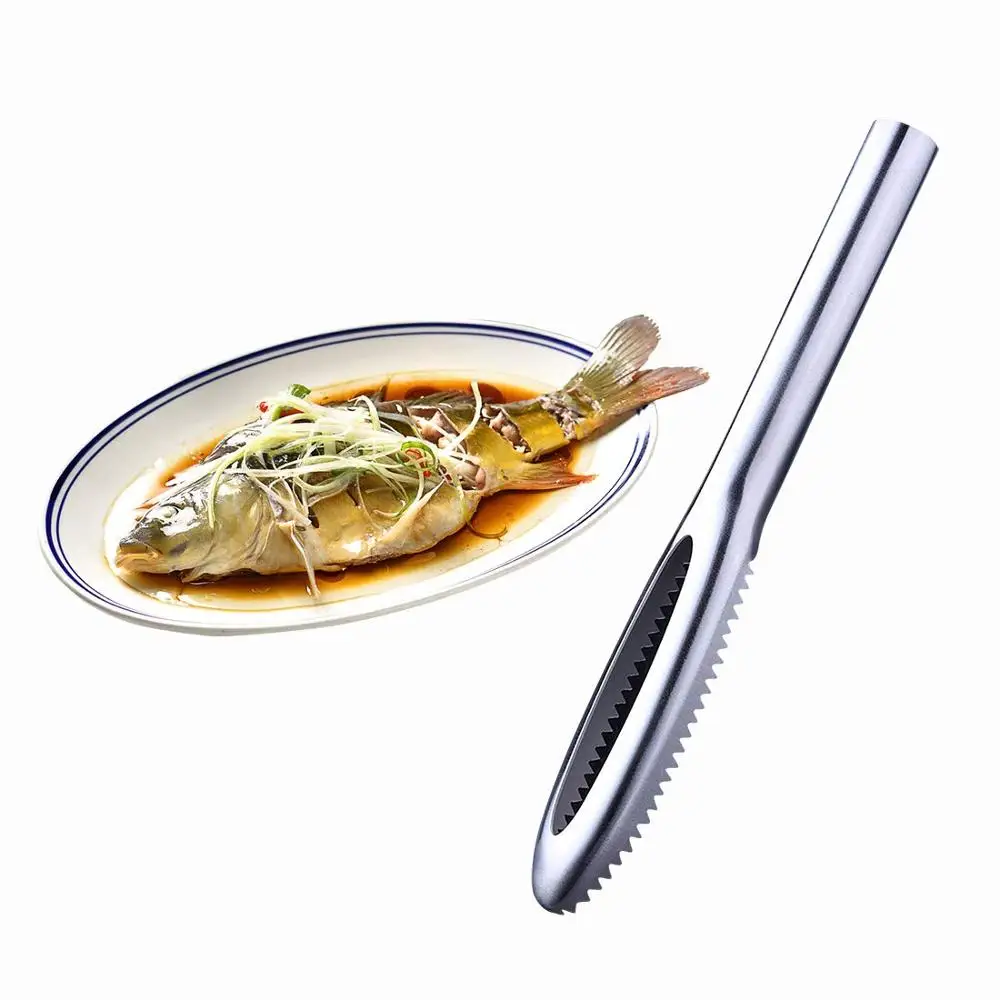 

Fish Scales Scraper with Stainless Steel Serrated for Fish Killing Knife Scraper Scale Fish Cleaning Peeler for Kitchen Tool