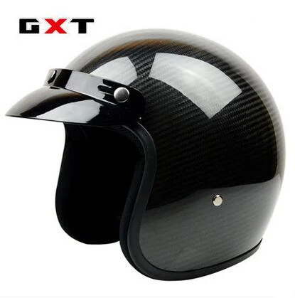 

Free shipping! Fashion GXT retro motorcycle helmets vintage 3/4 capacete scooter Carbon Fiber Material open face helmet ECE