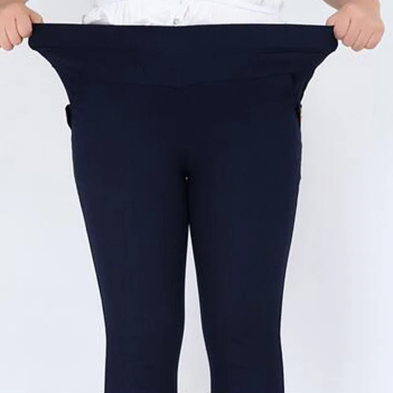 6XL брюки для женщин Мода Большой размер полная длина высокие эластичные брюки женские брюки для полных в мм брюки карандаш Одежда для женщин