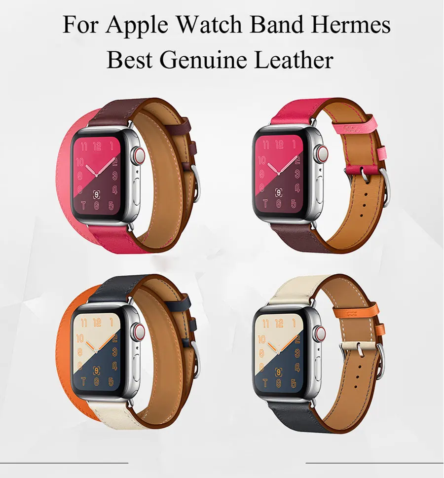 Ремешок для Apple watch 4 band 44 мм 40 мм iwatch band 42 мм 38 мм из натуральной кожи один тур браслет на запястье для iwatch серии 4 3 2