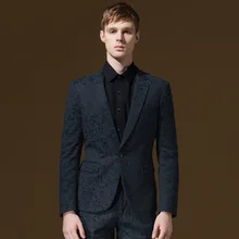 Мужские формальные костюмы блейзеры осень-зима молодой человек теплый приталенный, с одной пуговицей голубой деловой, Свадебный, для жениха Вечерние Рождественский Блейзер подарок