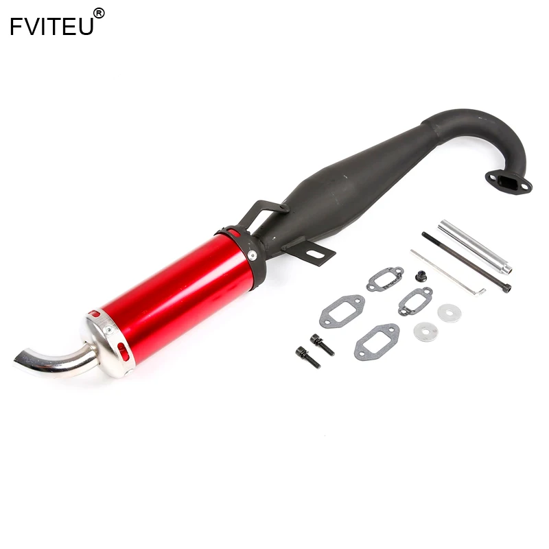 FVITEU New Side Silence Pipe Tune pipe Exhaust Pipe for 1/5 HPI Baja 5b