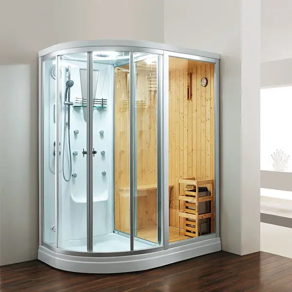 

1800*1200*2150mm special shape home use multi functional cheap price sauna house with steam shower room M-8251 (R/L)